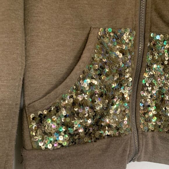 Twisted Heart Sequins Zip Up Hoodie - Picture 3 of 7